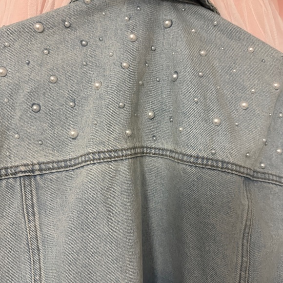 Pearl Embellishment Denim Jacket - Picture 4 of 6
